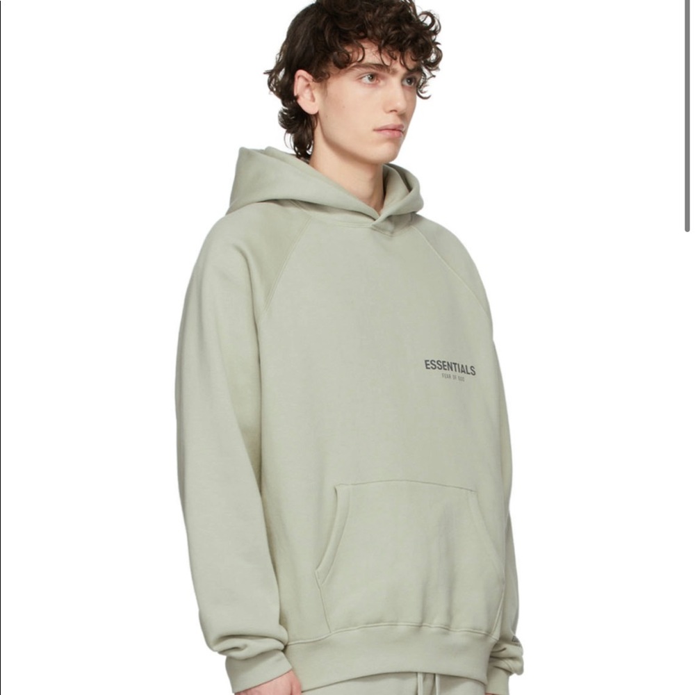 SOLD LINDA Fear of God UNISEX Green / Concrete hoodie receipt avail LAST ONE - Picture 4 of 8